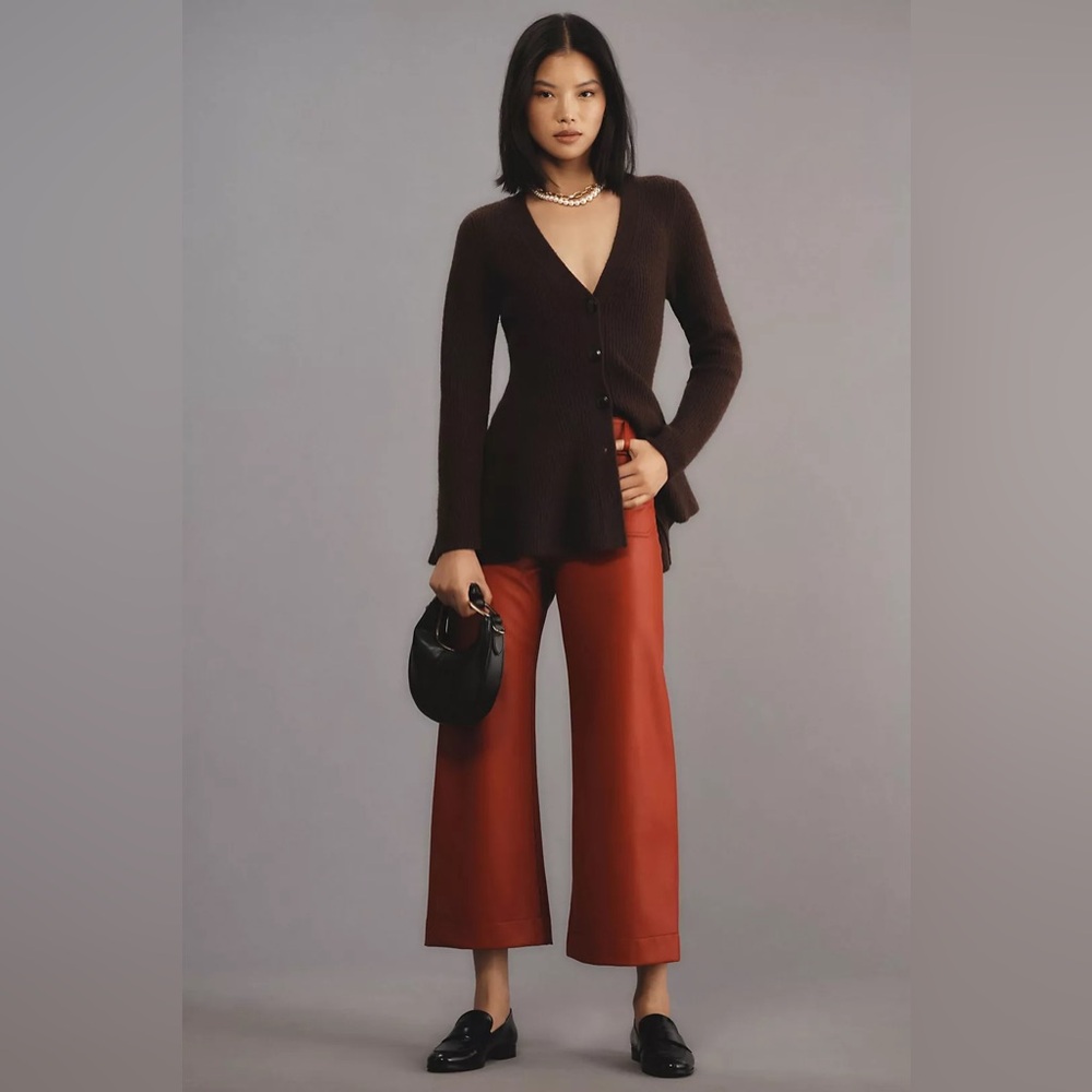 Maeve The Colette Vegan Leather Cropped Pant